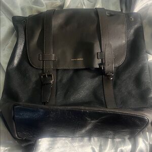 Black Leather Backpack